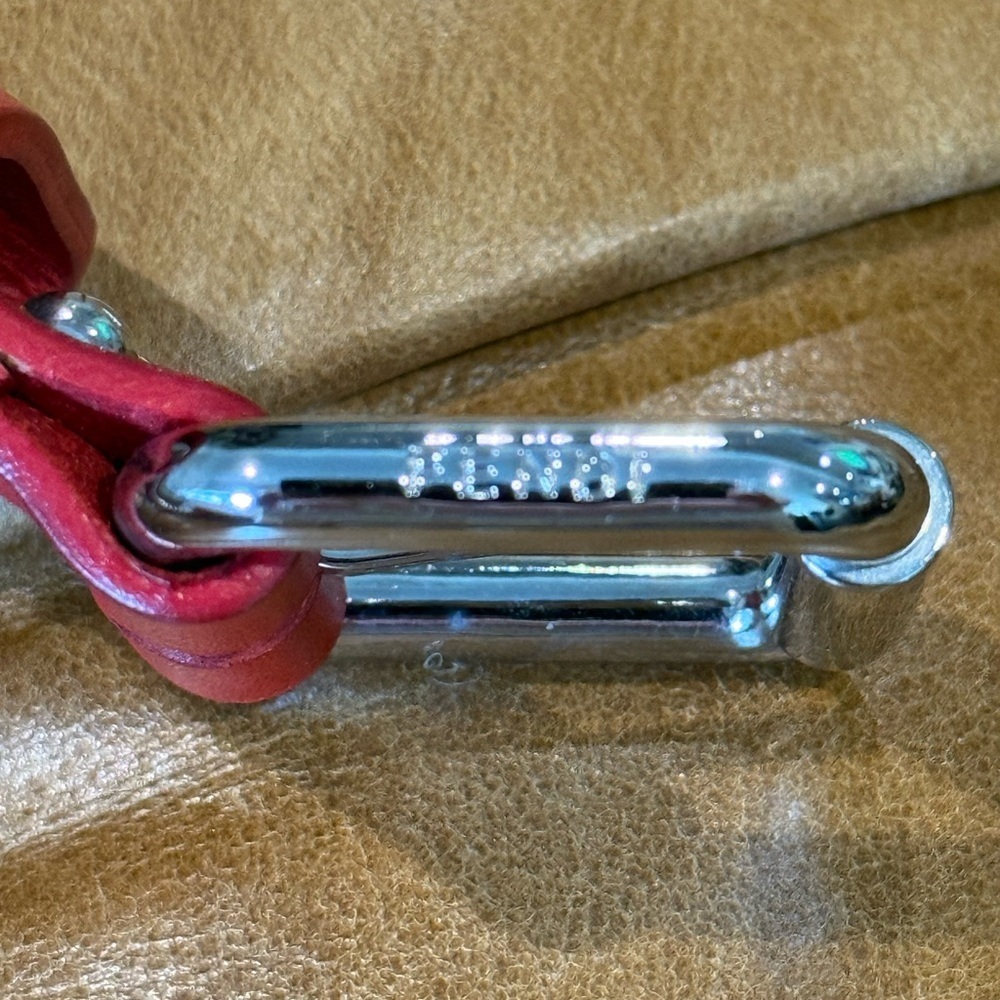 Fendi Red with Silvertone accents Vintage 1990's belt EUC - Picture 15 of 16